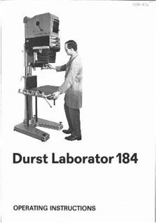 Durst Laborator L 184 manual. Camera Instructions.